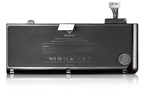 E EGOWAY Replacement Laptop Battery A1322 A1278 For MacBook Pro 13 Inch (10.95V 6000mAh)