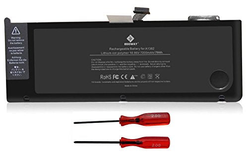 Egoway 7200mAh/79Wh Replacement Battery A1382, Made for Early / Late 2011, Mid 2012 Apple's 15 inch MacBook Pro Core i7