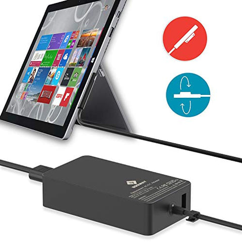 E EGOWAY Surface Pro Charger Power Adapter 44W Compatible with Surface Pro X Pro 7 Pro 6 Pro 5 Surface Laptop 3 2 1 Surface Book and Surface Go with Wall Plug