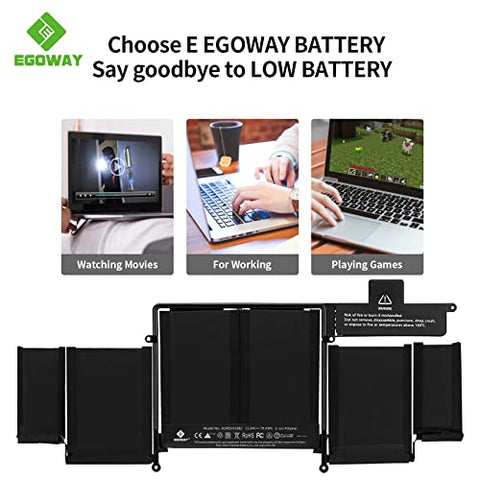 E EGOWAY New Replacement Battery A1582 for MacBook Pro 13 inch Retina A1502 (Late 2013-Early 2015 Version) ME864 ME865