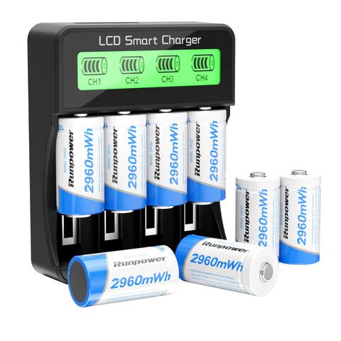 CR123 3.7V 2960mWh High-Capacity Rechargeable Batteries for Arlo Cameras 8-Pack