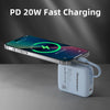 Portable Power Bank with cable, Mini Battery Pack Charger 22.5W 1000mAh