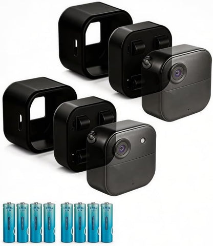 2-Packs Battery Extension Pack for Blink Outdoor 4 & Outdoor 2K+, 8 PCS Batteries 6000mAh, 2X Extended Runtime, Waterproof Silicone Cover