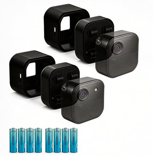 2-Packs Battery Extension Pack for Blink Outdoor 4 & Outdoor 2K+, 8 PCS Batteries 6000mAh, 2X Extended Runtime, Waterproof Silicone Cover