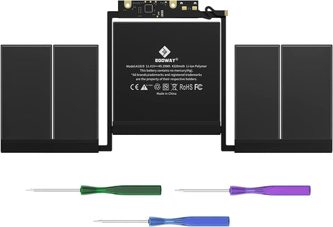 A1706 Battery, Egoway A1819 Replacement Laptop Battery for MacBook Pro 13 inch Touch Bar A1706 (Late 2016 Year, Mid 2017 Year), EMC 3071 3163 [11.41V/4320mAh]