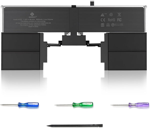 E EGOWAY A2941 A2797 Laptop Battery Replacement for MacBook Air 15 Inch M2 (2023), EMC 8301, 6000mAh Capacity