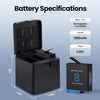 2 Packs 1500mAh Batteries for GoPro Hero 8 with 3 Channel Battery Charging case Compatible with GoPro Hero 8, 7, 6, 5 Black Camera