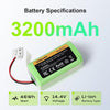 Replacement RVBAT850 Battery (3200mAh, 2-Prong Connector) Compatible with Shark Ion R75, R85, RV761, RV850C, RV1000S, RV700_N, RV720_N, UR1000SR