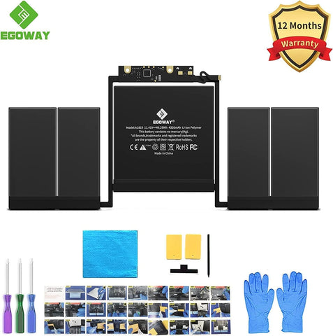 A1706 Battery, Egoway A1819 Replacement Laptop Battery for MacBook Pro 13 inch Touch Bar A1706 (Late 2016 Year, Mid 2017 Year), EMC 3071 3163 [11.41V/4320mAh]