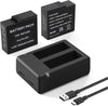 2 Packs 1800mAh Batteries for Insta 360 Ace Pro Battery, Compatible with Insta360 Ace/Ace Pro Camera, with Dual Fast Charge Hub (White)