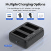 3 Packs Replacement Batteries Compatible with DJI Osmo Action 5pro, Osmo Action 4, Osmo Action 3, 1850mAh Rechargeable Battery, with 3-Channel Battery Charging Base