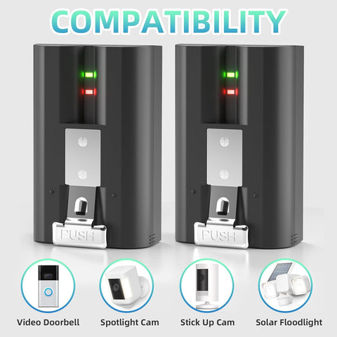 2-Pack Ring Batteries Replacement with Charger Station, Compatible with Ring Battery Doorbells Cameras - Doorbell 2/3/4 Stick Up Cam Spotlight Cam and Peephole Cam