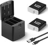 2-Pack 1800mAh Replacement Batteries with Portable 3-Slot Charger, Designed for GoPro Hero Camera and Compatible with Hero 11/10/9 Black
