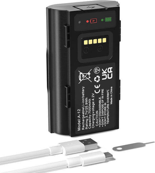 Rechargeable Backup Battery for Arlo Wire-Free Video Doorbell, 7000mAh Replacement Battery Compatible with AVD2001 AVD2001B VMA2400 A-12, Long-Lasting Power Supply for Arlo Doorbell Camera