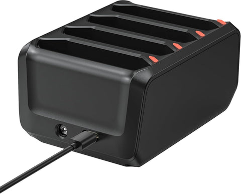 4-Slot Battery Charging Cradle Kit for Zebra TC70 TC75 TC77 TC7X-4BTYC1 Barcode Scanners, Compatible with BT-000318 Battery, Charger Station with Type-C Cable, Black
