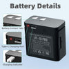10500mAh Rechargeable LIT-10 Battery Compatible with Cellular Trail Cameras Link-Micro, Cell-Link, LM2, Link-Micro-S-LTE, 3.85V, for Hunting, with Type-C Charging Cable