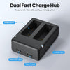 2 Packs 1800mAh Batteries for Insta 360 Ace Pro Battery, Compatible with Insta360 Ace/Ace Pro Camera, with Dual Fast Charge Hub (White)
