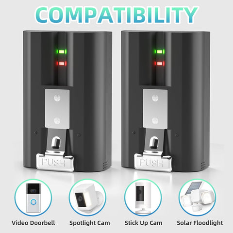 2-Pack Replacement Battery for Ring Doorbell, Rechargeable Camera Batteries with Charging Station for Ring Video Doorbell 2/3/3 Plus/4, Spotlight Cam, Stick Up Cam and Peephole Cam