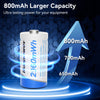 CR123 3.7V 2960mWh High-Capacity Rechargeable Batteries for Arlo Cameras 8-Pack