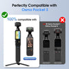Battery Handle Compatible with DJI Osmo Pocket 3, 2000mAh Fast-Charging Extension Grip with USB-C Audio/Data Port, Wired Microphone Support, 1/4" Thread Mount