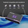 X4 Battery - High Capacity Long-Lasting Camera Battery for X4, 2500mAh Rechargeable Replacement 2 Batteries with Fast Charge Hub Bundle