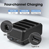 4-Slot Battery Charging Cradle Kit for Zebra TC70 TC75 TC77 TC7X-4BTYC1 Barcode Scanners, Compatible with BT-000318 Battery, Charger Station with Type-C Cable, Black