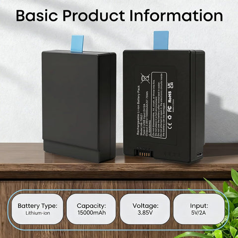 15000mAh Rechargeable Battery Compatible with FamiLock S3, FamiLock S3 MAX, T85Z1 Battery for eufy Battery Replacement, with Intelligent Indicator Lights, 3.85V
