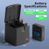 2 Packs Batteries 2100mAh Compatible with GoPro Hero 13 Black Camera with 3 Slot Battery Charging Station (Charger & 2 Batteries)