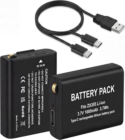 2-Pack Rechargeable Batteries for Coast Headlamps, Compatible with FL75, FL75R, FL78, FL90R, FL95R, HX500, RL10R, RL12R, RL15R, and CH1000R, with Charging Cable