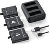 3 Packs Replacement Batteries Compatible with DJI Osmo Action 5pro, Osmo Action 4, Osmo Action 3, 1850mAh Rechargeable Battery, with 3-Channel Battery Charging Base