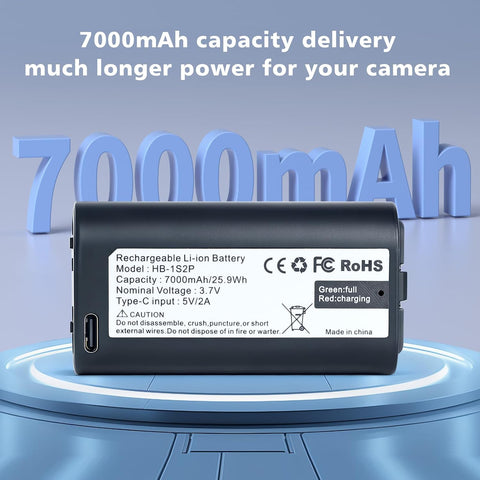 7000mAh Rechargeable Lithium Battery for MyQ Smart Garage Video Keypad, Type-C Fast Charging, Extreme Temperature Tolerant, Compatible with MyQ Garage Door Keypad & Doorbell Camera