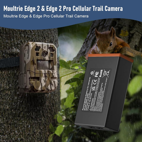 2 Packs Rechargeable Battery for Moultrie Edge Series Trail Cameras, 5000mAh 54Wh Replacement Battery Pack Compatible with All Edge Series Trail Cameras