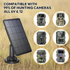 Trail Camera Solar Panel 12V/6V Solar Panel with 4000mAh 3W Solar Battery Kit Compatible with Hunting Game Camera IP66 Waterproof Hunting Accessory Trail Cam