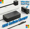 Surface Pro Charger 65W, Compatible with Microsoft Surface Pro 12, 11, 10, 9, 8, 7+, 7, 6, 5, 4, 3, X, Power Adapter for Windows Surface Laptop 7/6/5/4/3/2/1, Go Tablet, Book 3/2/1, Support 44W, 36W, LED, 6FT With Mini Wall Plug